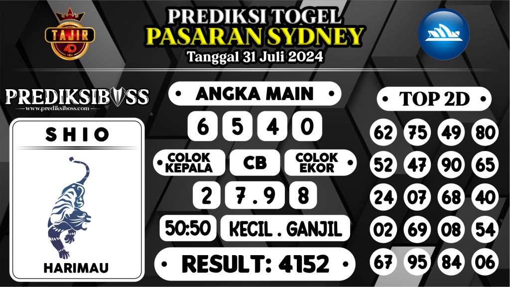 https://prediksibosspolda.com/prediksi-boss-togel-sidney-rabu-31-juli-2024/