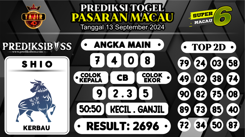 https://prediksibosspolda.com/prediksi-boss-togel-macau-jumat-13-september-2024/